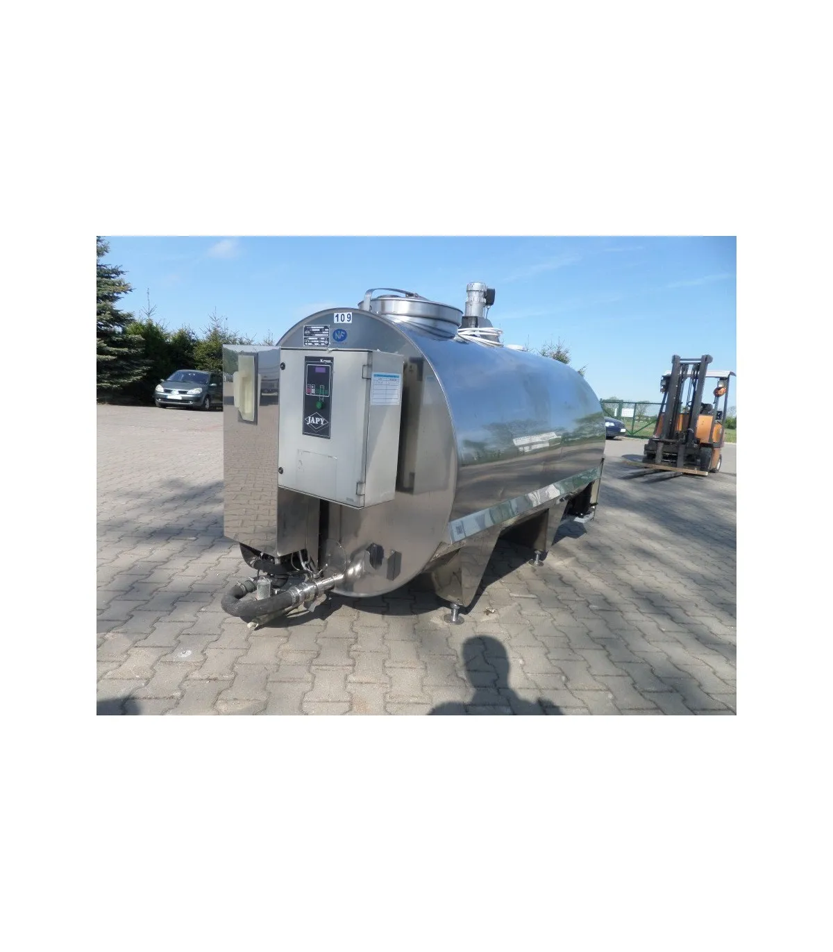 Zbiornik do mleka, chłodnia mleka JAPY samomyjąca JAPY Westfalia Kryos od frontu