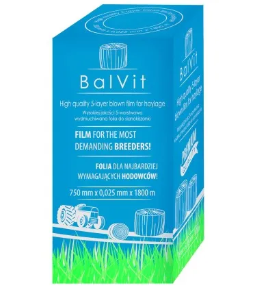 Folia do sianokiszonki 750mm BALVIT – 5-warstwowa, 25µm, odporna na UV, długość 1500 m