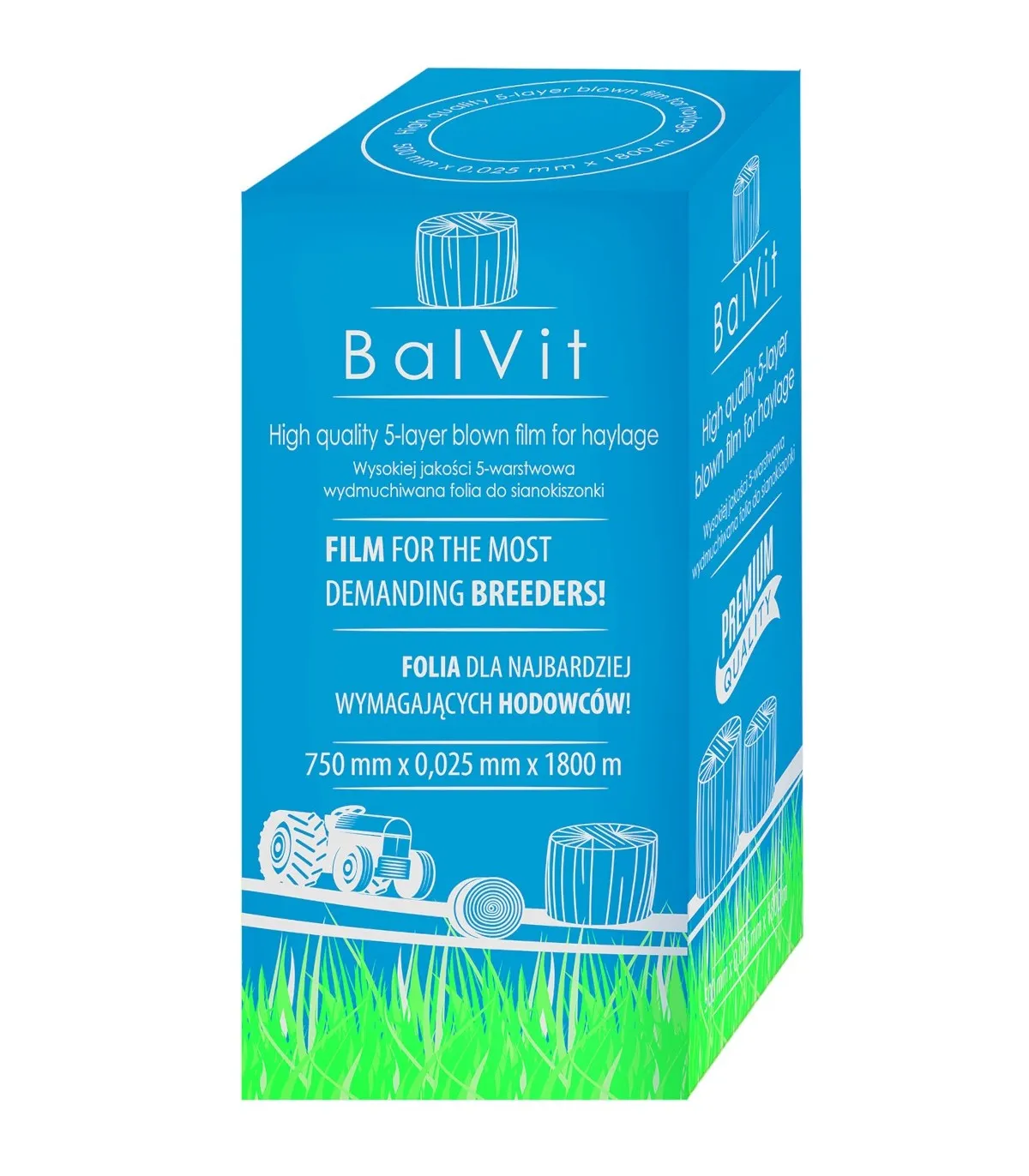 Folia do sianokiszonki 750mm BALVIT – 5-warstwowa, 25µm, odporna na UV, długość 1500 m