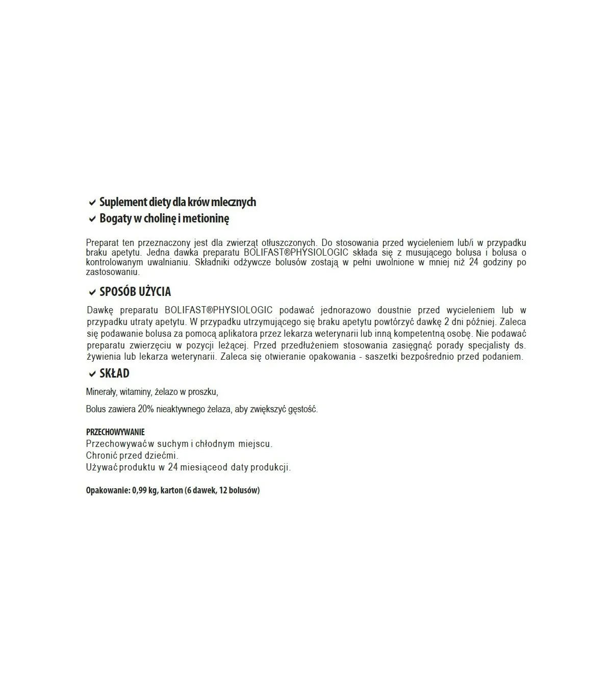 Bolifast Physiologic 1 dawka (2 bolusy)