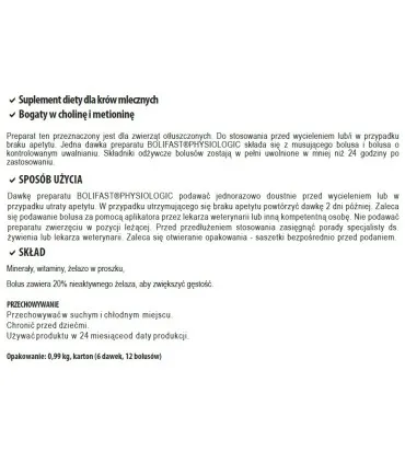 Bolifast Physiologic - karton (6 dawek - 12 bolusów)