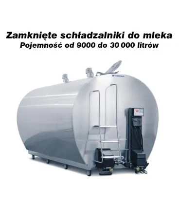 Schładzalnik do mleka DF95L 9000L - 30000L – widok ogólny zbiornika ze stali nierdzewnej