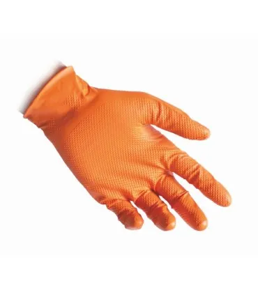 Pomarańczowe rękawice z wypustkami