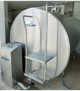 Frontowy widok zbiornika do mleka MP Powertank – chłodzenie i jakość wykonania