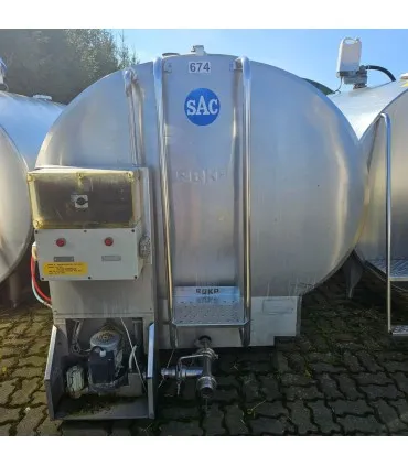 Frontowy widok zbiornika ROKA 4000L – stal nierdzewna, rocznik 1998