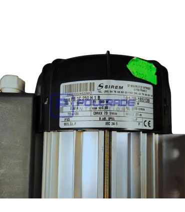 Tabliczka znamionowa pompy SIREM PB1C250H1B - parametry techniczne 230V