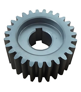 Stalowe koło wylotowe typu D – 27 zębów, moduł 1, proste uzębienie, 30 obr./min, z klinem
