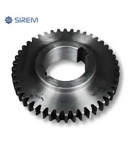 Stalowe koło wylotowe SIREM typ N (44z proste) widziane z góry, z widocznym otworem na drążony wał, kod 035305-ORI