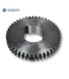 Widok z dołu na specyficzną piastę stalowego koła zdawczego SIREM typ N, 035305-ORI