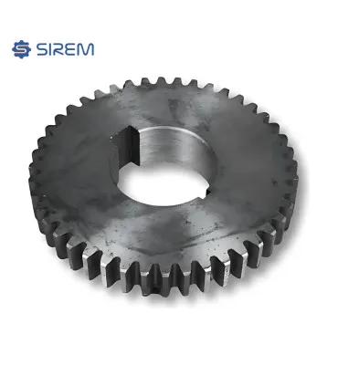 Widok z dołu na specyficzną piastę stalowego koła zdawczego SIREM typ N, 035305-ORI