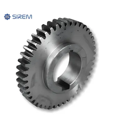 Stalowe koło zębate wylotowe SIREM typ N 44z m1 pod kątem, widoczny profil zębów i grubość trybu, 035305-ORI
