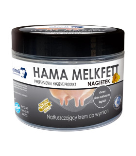 Hama Melkfett 500 ml, krem z nagietkiem do wymion, silnie natłuszcza i łagodzi.