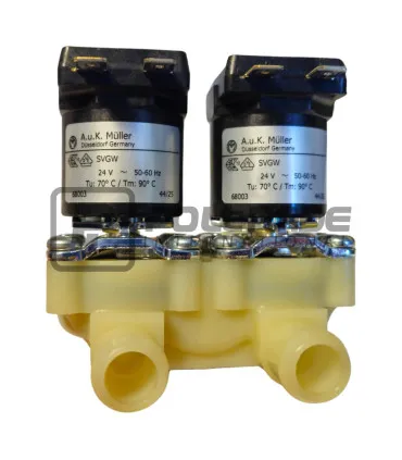 Podwójny prosty Elektrozawór Muller do wody 24V Ø13mm (68003)