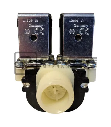 Podwójny prosty Elektrozawór Muller do wody 24V Ø13mm (68003) - widok na wlot G3/4