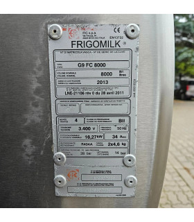FRIGOMILK G9 FC 8000L - tabliczka znamionowa