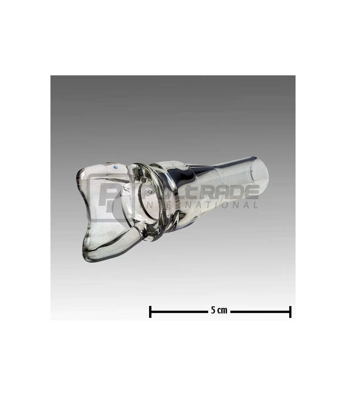 Przezroczysty wziernik kubka udojowego ze skrzydełkami marki GEA Westfalia, z miarą 5 cm.