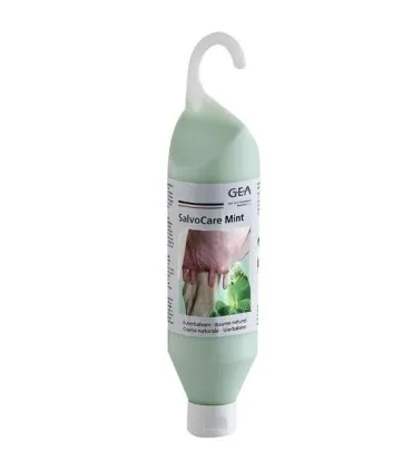 Zielony balsam do wymion GEA SalvoCare Mint 500 ml, z haczykiem do zawieszenia.