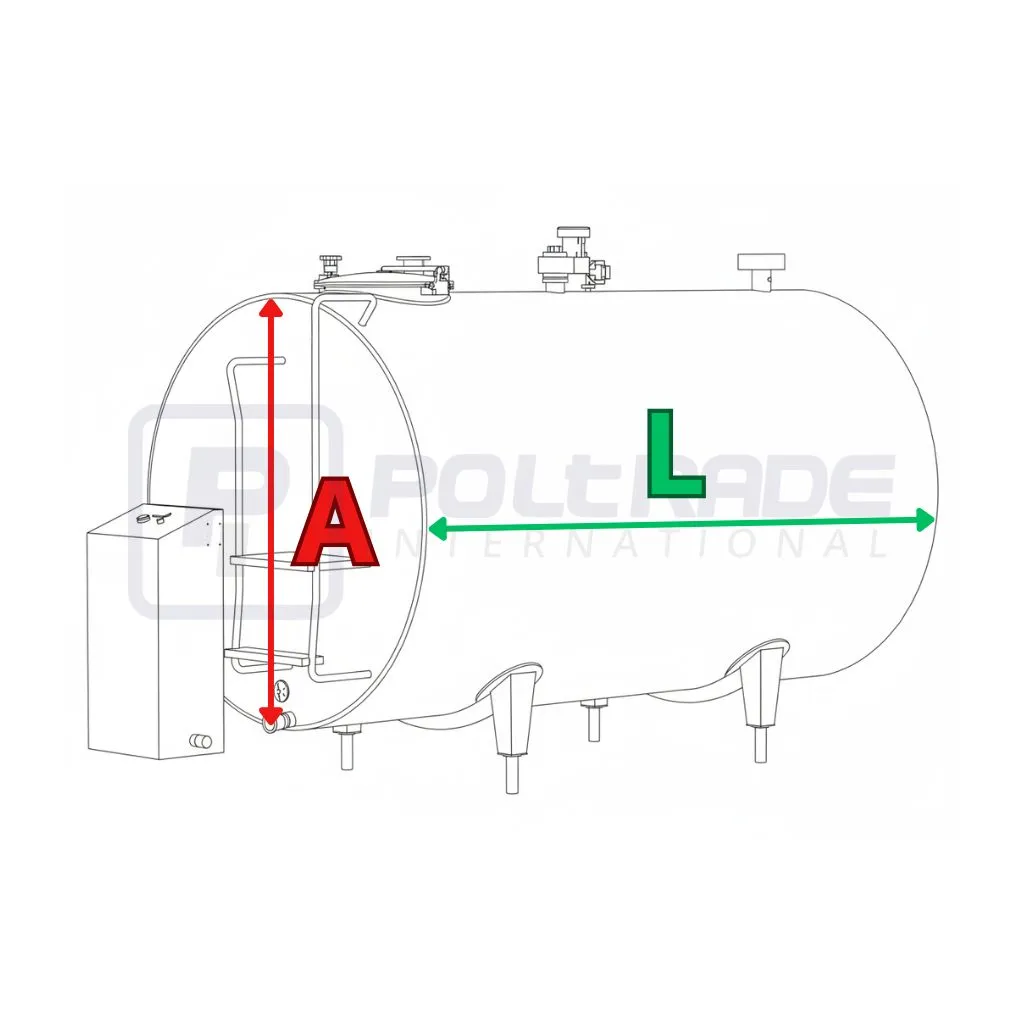 Schemat zbiornik na mleko cysterna cylinder