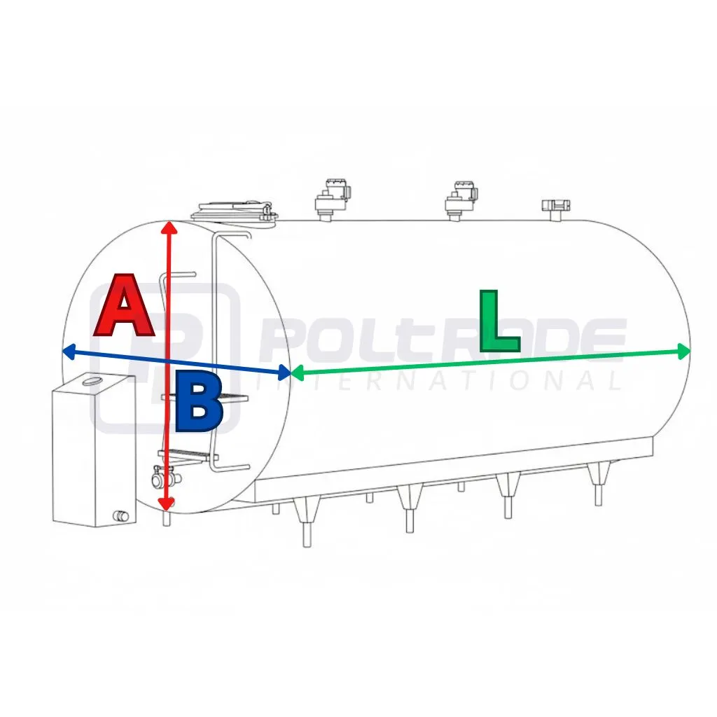Schemat schładzalnik do mleka cysterna cylinder