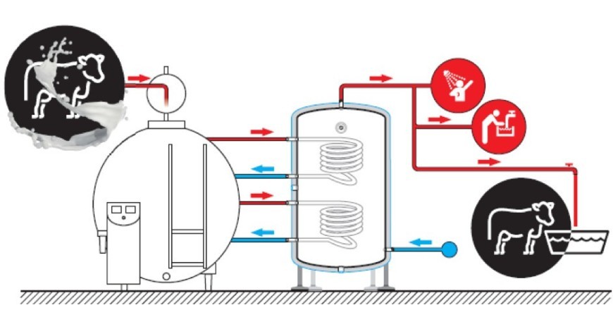 Odzyskiwanie ciepła podczas procesu schładzania mleka