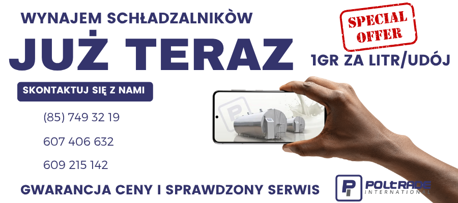Wynajem schładzalników do mleka